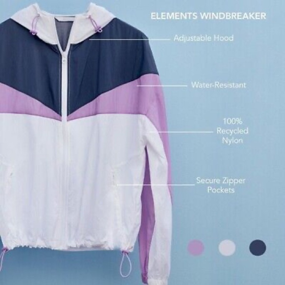 Element Windbreaker - Navy, Purple, and‎ White Calme Johnny Was NWT size XL